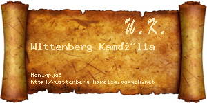 Wittenberg Kamélia névjegykártya